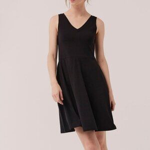 Pact Fit & Flare Tank Dress V-neck Built-in Bra - Black